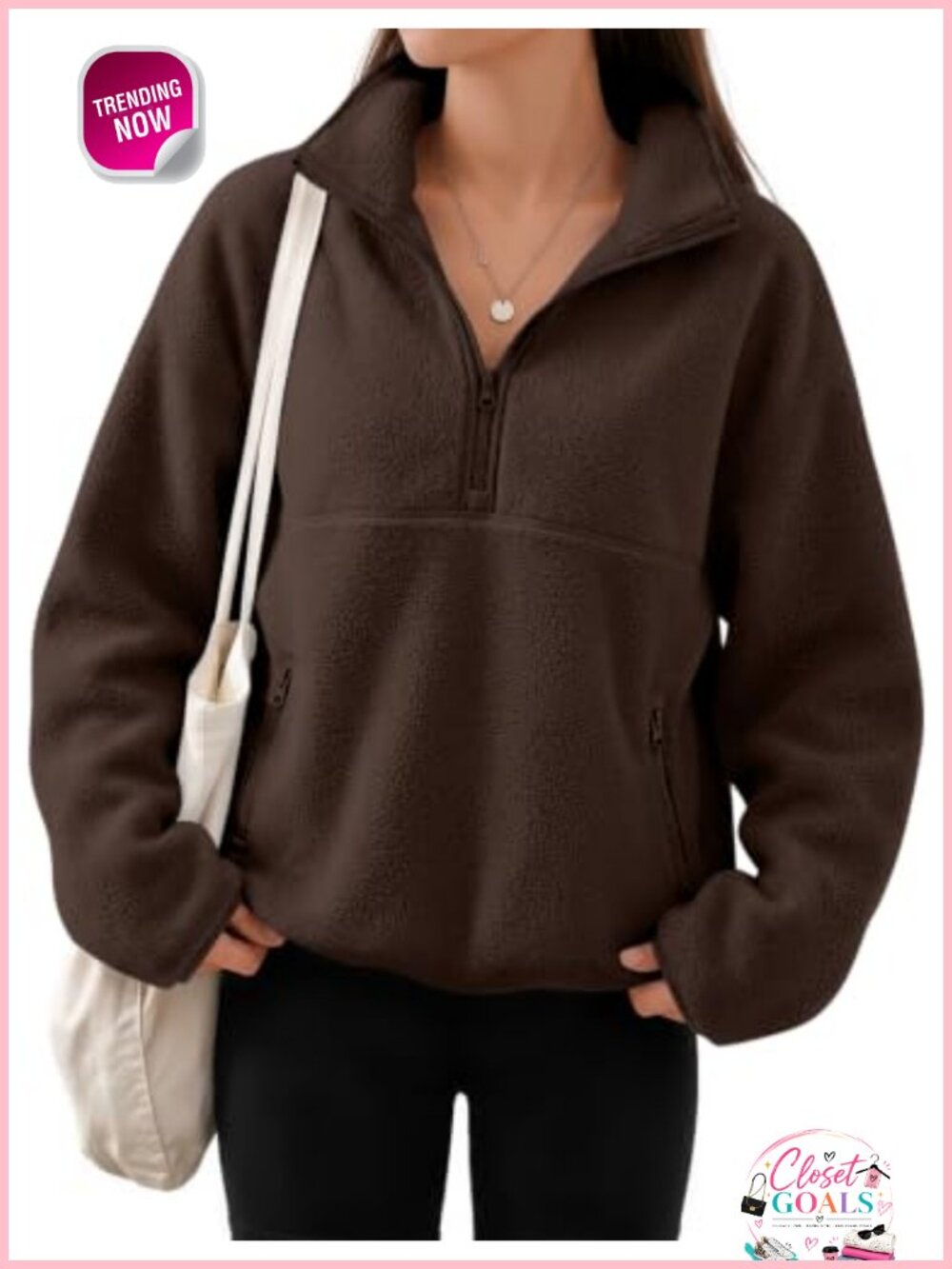 Women's Quarter Zip Sherpa Fleece Pullover Sweatshirt, Cozy Half Zip Jacket